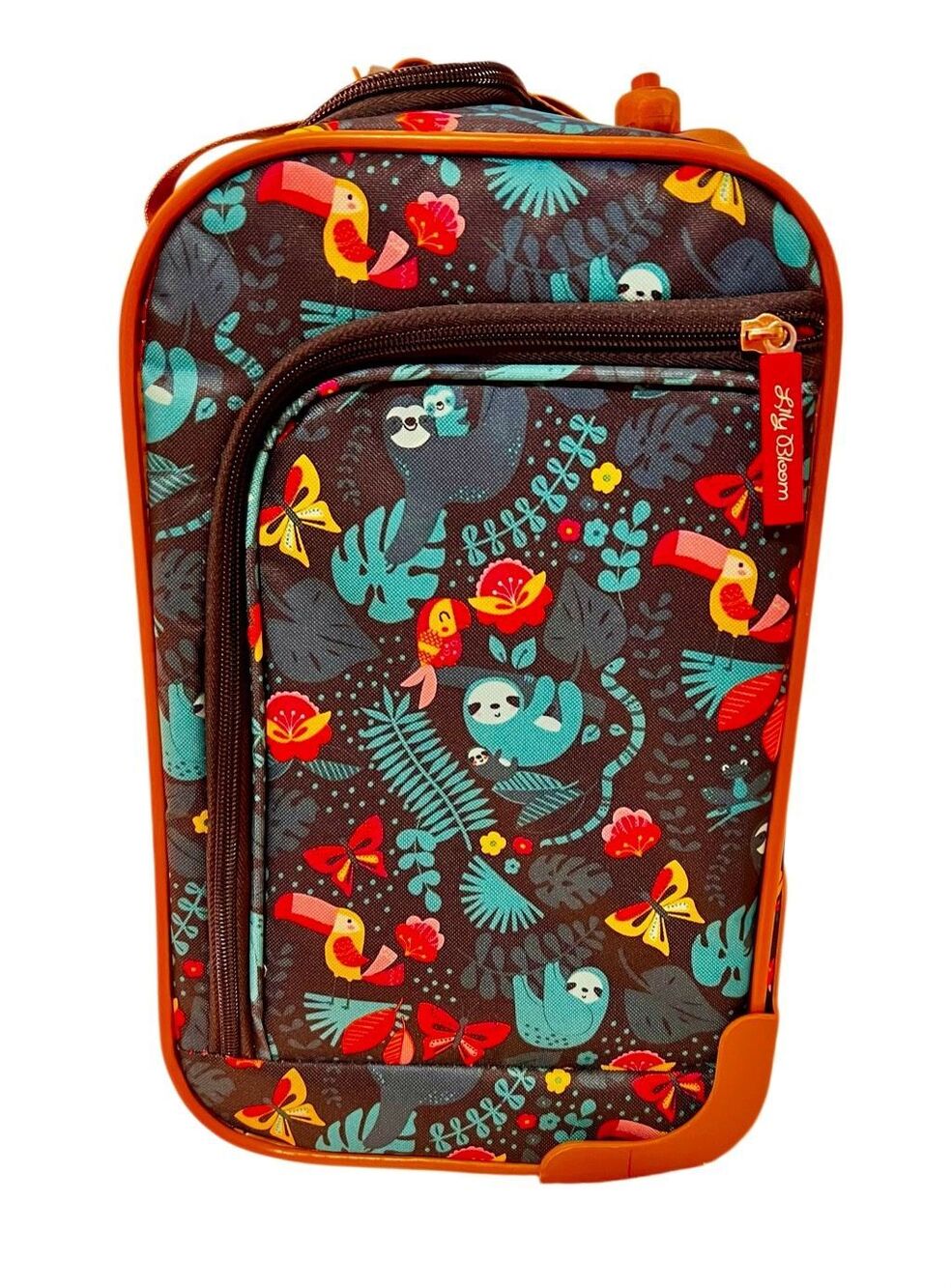 Lily Bloom Designer 15 Inch Carry On Rolling Travel Luggage Suitcase Sloth to Me - Picture 2 of 15